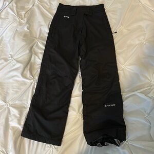 Spider ski snowboard winter pants. Kids 10. Black